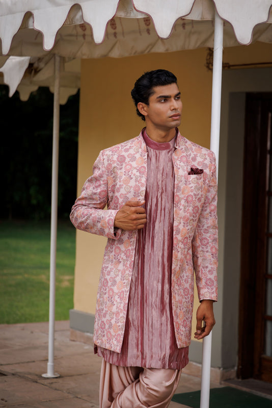 Peach Burgundy Minus Indowestern