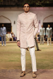 Primrose Pink White Embroidered Achkan