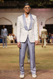 White Celestial Blue Embroidered Tuxedo