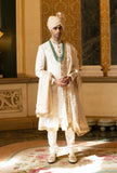 Off White Gold Embroidered Sherwani