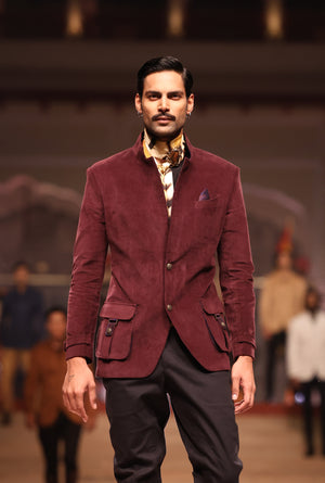 Wine Corduroy Hunting Jacket