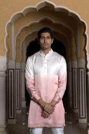 Off White Pink Ombre Kurta