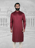 Maroon Linen Silk Kurta