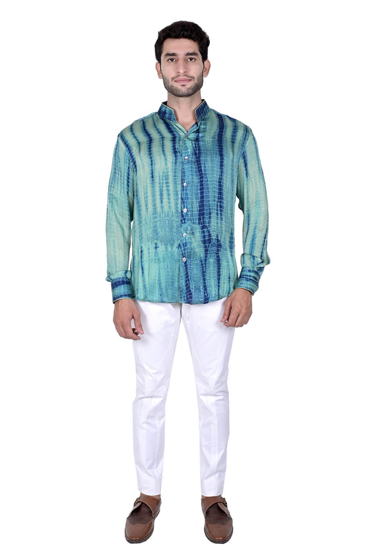 Sage Green Blue Streaks Shirt