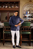 Indigo Blue Herring Linen Jodhpuri