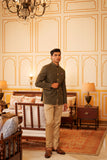 Olive Green Linen Jodhpuri