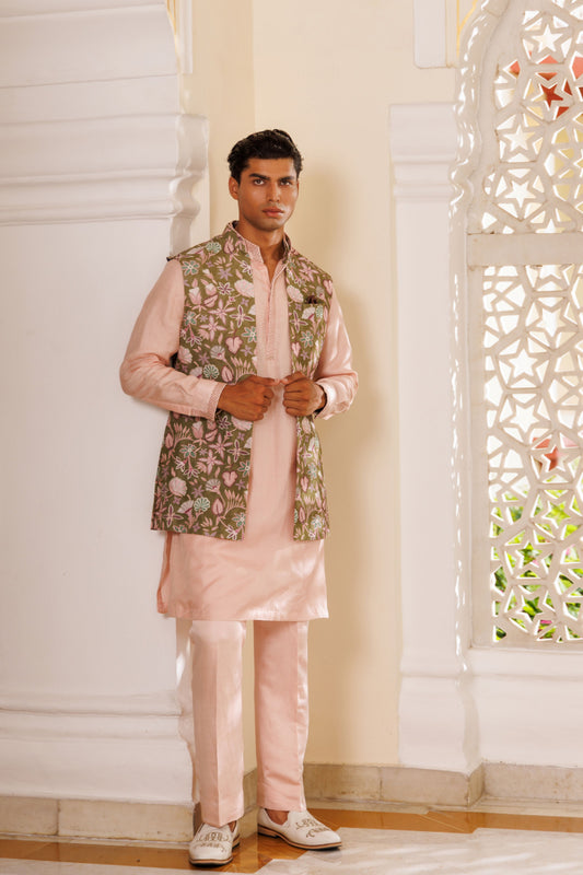 Mahendi Green Cosmos Minus Half Jacket