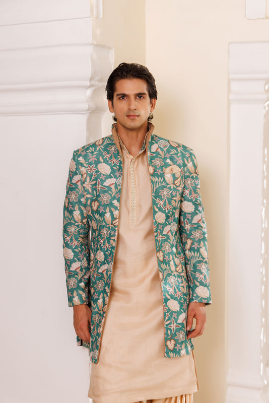 Teal Cosmos Minus Indowestern