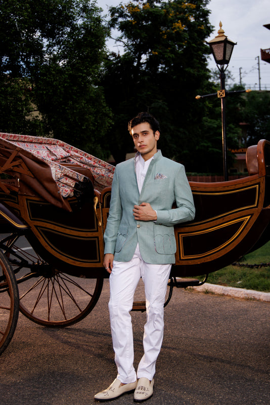 Light Green Linen Hunting Jacket