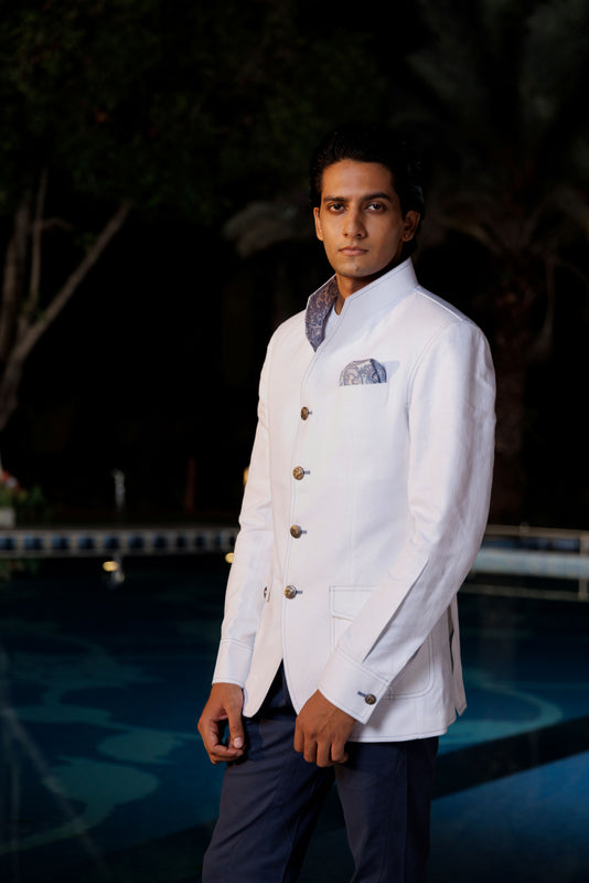 White Dobby Hunting Jacket