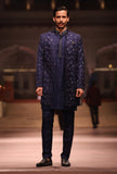 Blue Grey Tulip Embroidered Minus Indo Western