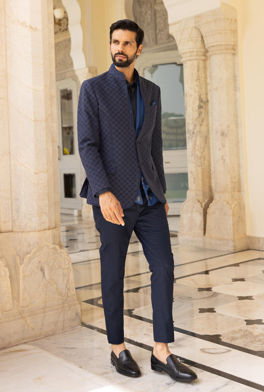 Blue Fancy Indian Tuxedo