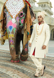 Off White Rose Embroidered Sherwani