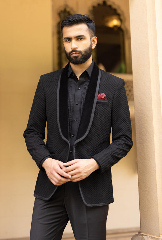 Black Quilted Tuxedo