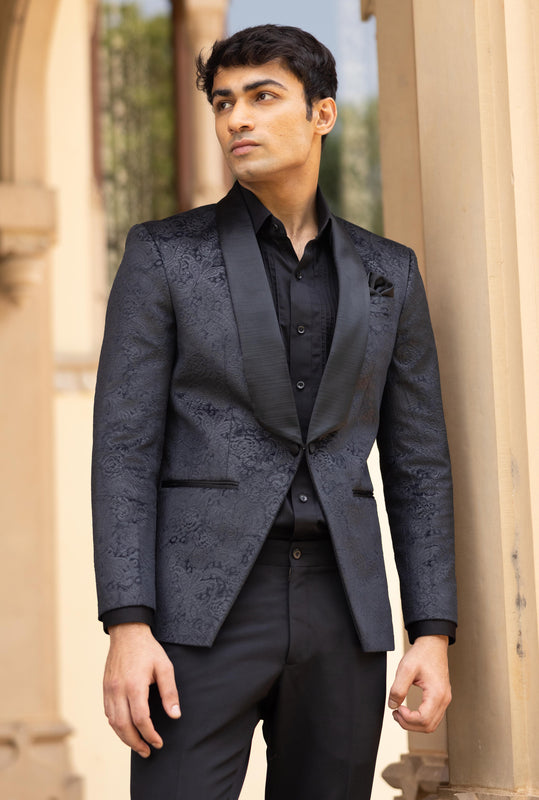 Black Paisley Embossed Tuxedo