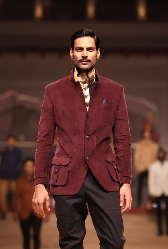 Wine Corduroy Hunting Jacket