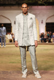 White Sage Green Embroidered Minus Indo Western