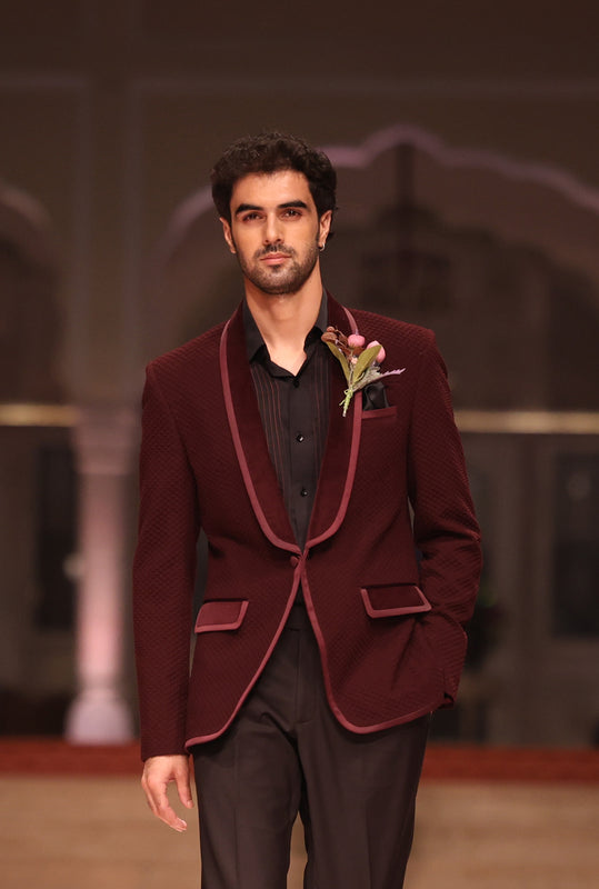 Wine Quilted Tuxedo
