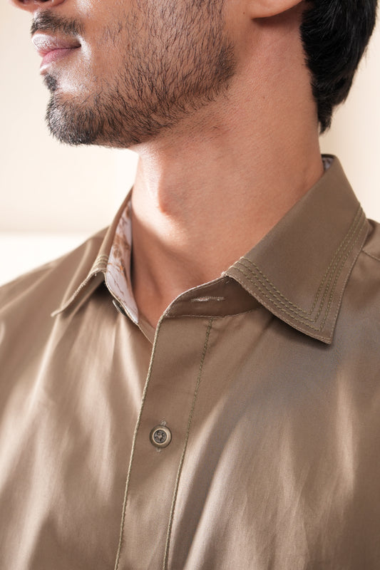 Crocodile Green Cotton Shirt