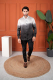 Grey Black Ombre Silk Shirt