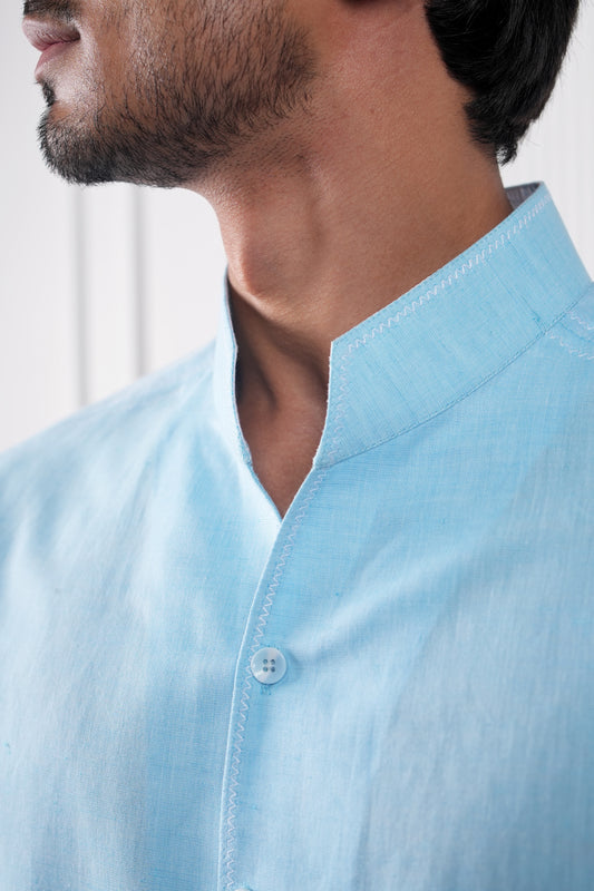 Sky Blue Linen Shirt