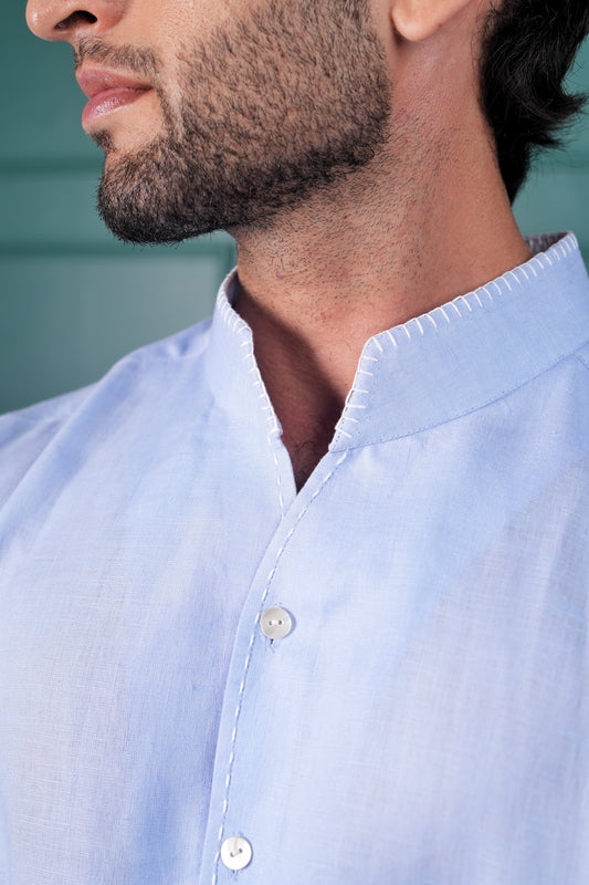 Whispy Blue Linen Shirt
