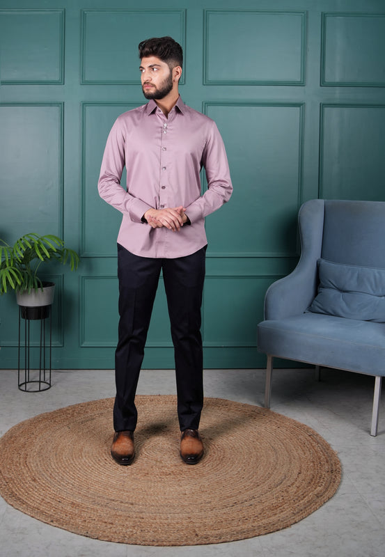 Dusky Mauve Cotton Shirt