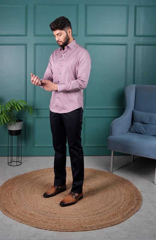 Dusky Mauve Cotton Shirt