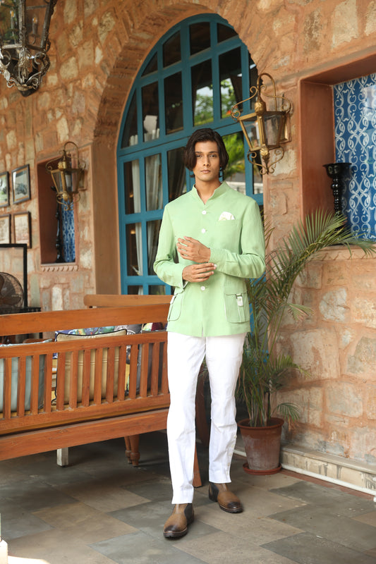 Light Green Linen Hunting Safari
