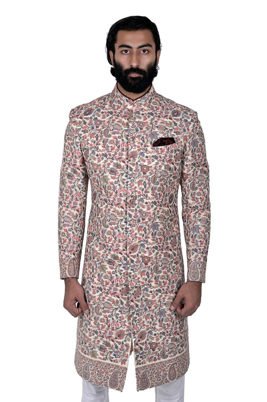 Cream Cashmere Achkan