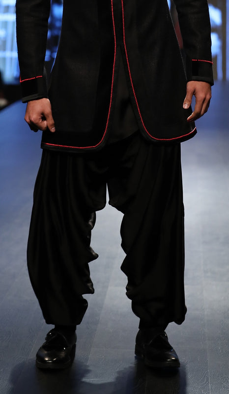 Black Silk Cowl Pant