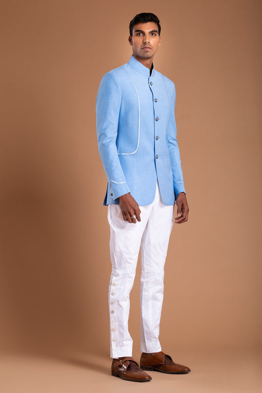 Baby Blue Jodhpuri Bandhgala