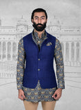 Blue Matka Silk Half Jacket