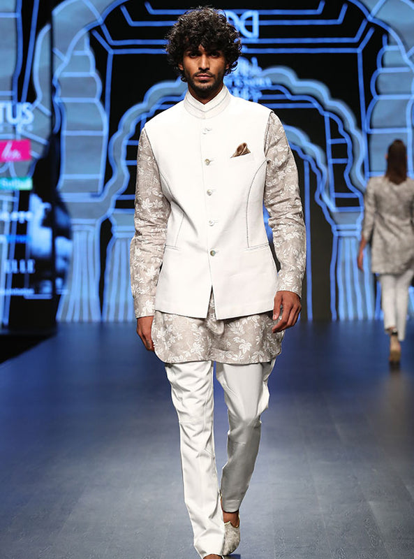 White Linen half Jacket