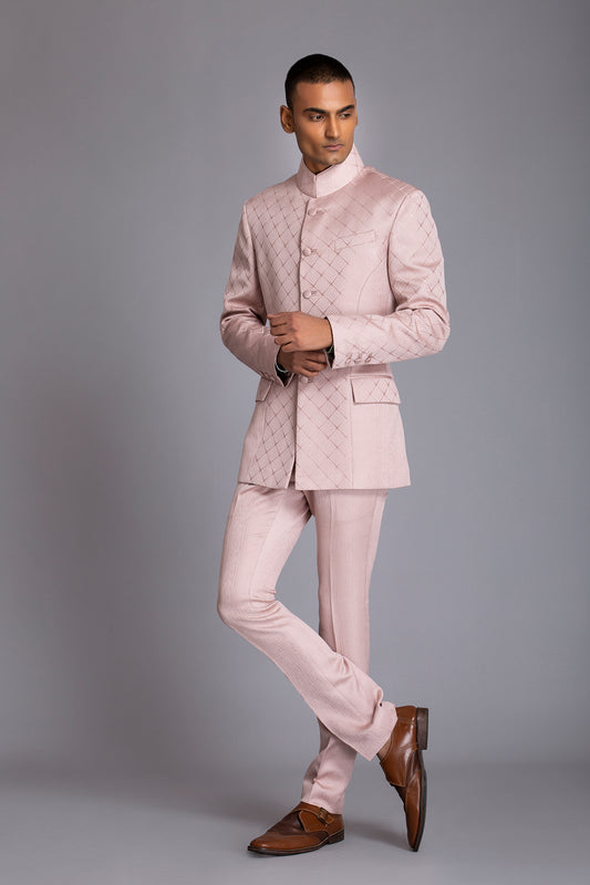 Dirty Pink Jodhpuri Bandhgala