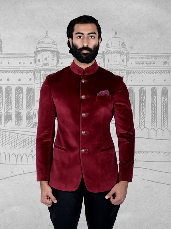 Red hot sale jodhpuri suit