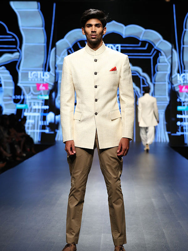 Cream jodhpuri suit top