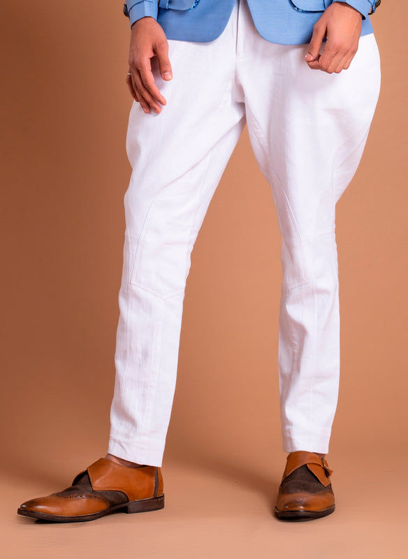 White Large Flair Classic Cotton Breeches