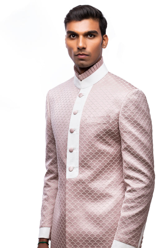 Pink Textured Indo Western