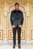 Green Paisley Embossed Velvet Tuxedo