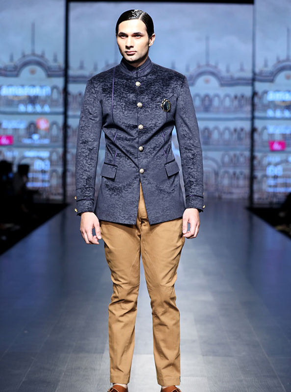 Tan Slim Fit Cotton Breeches w Side Zip